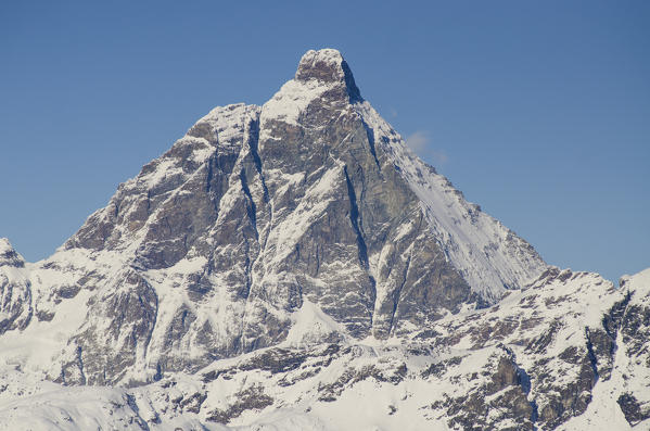Matterhorn, south face (seen from Ayas Valley, Aosta Valley, Italian alps, Italy)