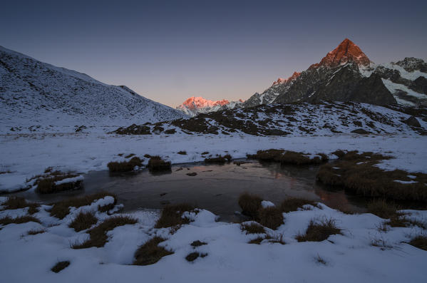 Sunrise on Mont Blanc massif (Ferret Valley, Aosta Valley, Italian Alps)