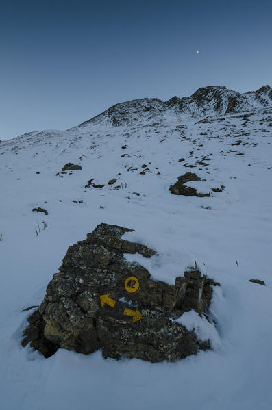 Path's signs in Malatrà Valley (Ferret Valley, Aosta Valley, Italian Alps)