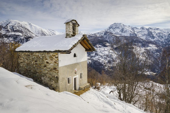 Coulot's little church(Gressoney Valley, Aosta Valley, Italian alps)