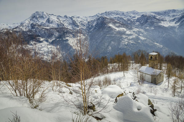 The little church of Kiri (Gressoney Valley, Aosta Valley, Italian alps)