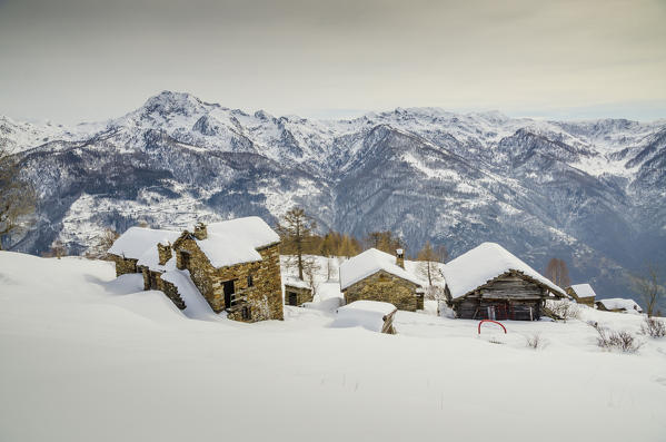 Ancient village (Gressoney Valley, Aosta Valley, Italian alps)
