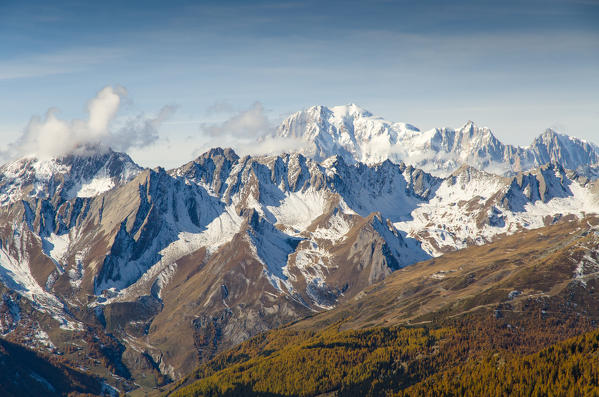 View on Mont Blanc (Gran San Bernardo valley, Aosta valley, Italy)