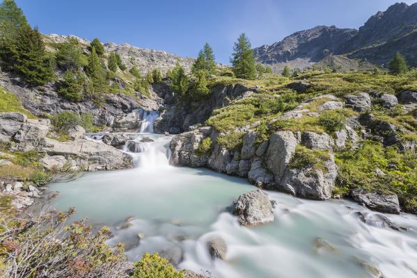 Waterfall, La Thuile Valley, Aosta Valley, Italy, Italian alps