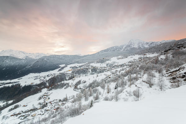 Sunset on Torgnon, Valtournenche, Aosta Valley, Italian alps, Italy