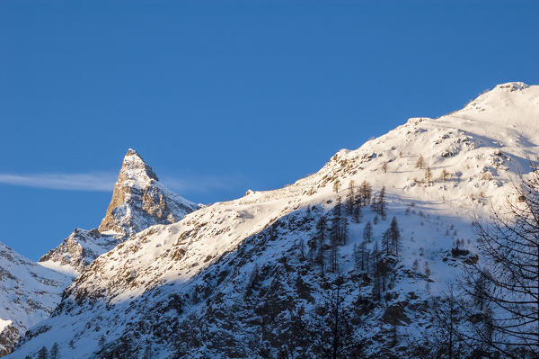 Gran Rousse seen from lower Rhemes valley, Gran Paradiso National Park, Aosta Valley, Italian alps, Italy
