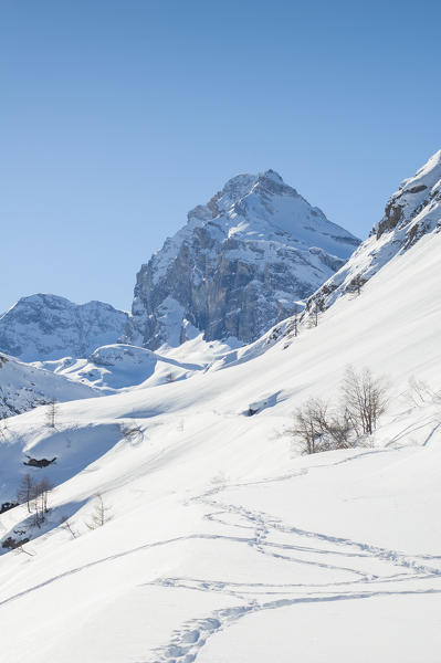 Granta Parei in wintertime, Rhemes valley, Gran Paradiso National Park, Aosta Valley, Italian alps, Italy