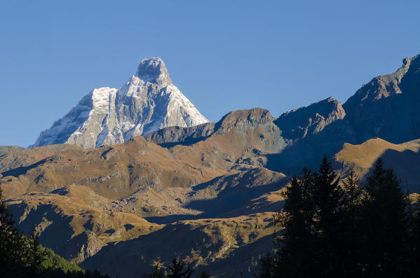 Matterhorn in early morning, Ayas Valley, Aosta Valley, Pennine Alps, Italian alps, Italy