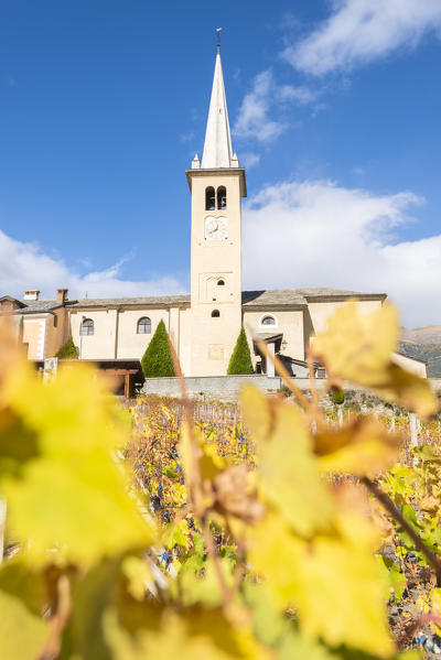 The church of Introd, Aosta Valley, Italian alps, Italy