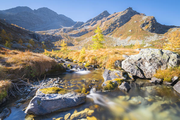 Torrent in Arpy Valley, Valdigne, Aosta Valley, Italian alps, Italy