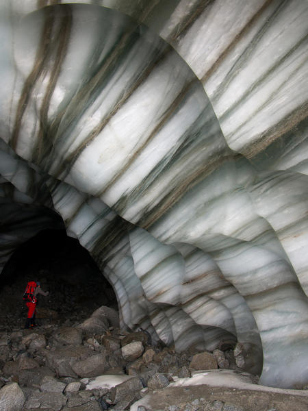 Ice cave, Venerocolo glacier, Adamello, Valcamonica, Lombardy, Italy