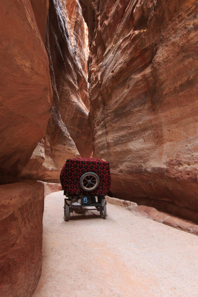 The Siq leading up to the Trausury in Petra, Jordan
