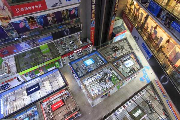 Interior of the HQ Mart one of the biggest mall selling electronic devices in Shenzhen, China
