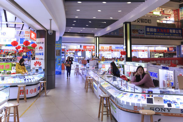 Interior of the HQ Mart one of the biggest mall selling electronic devices in Shenzhen, China