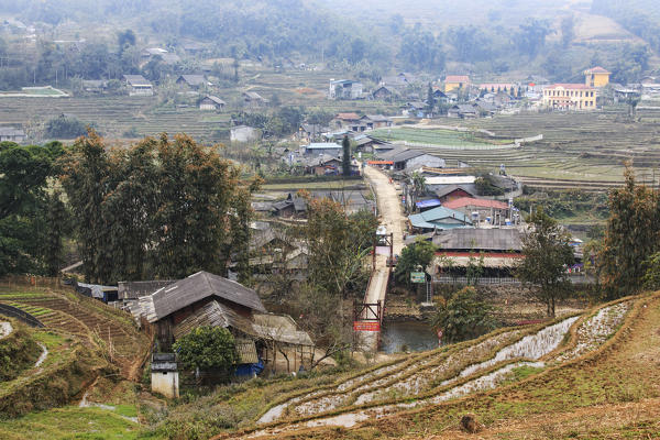 Village of Lao Cai near Sapa in north Vietnam. Sapa is famous for the rice terraces