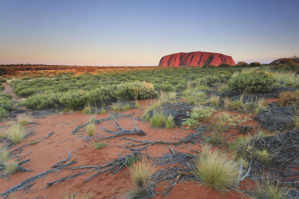 Australian Landscape with Uluru, also known as Ayers Rock, in Australia