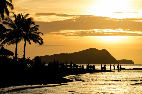 Las Cabanas Beach at sunset, El Nido, Palawan, Philippines