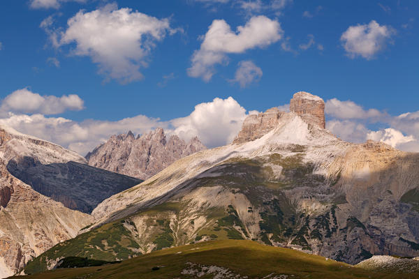 Tre Cime di Lavaredo, Trentino Alto-Adige, Dolomites,Italy. The Toblin tower near Locatelli refuge.