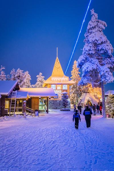People at Santa Claus Village, Rovaniemi, Lapland, Finland, Europe.