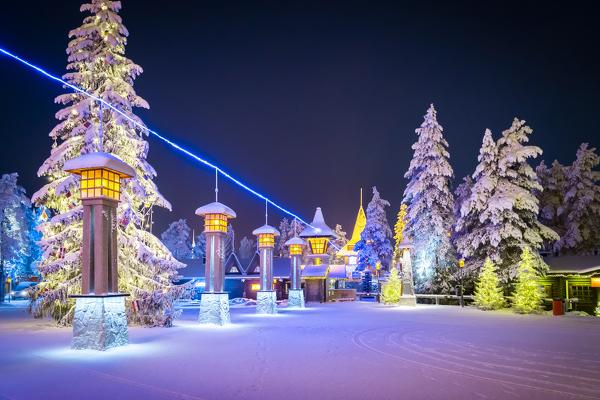 Line of the Arctic Circle Polar, Santa Claus Village, Rovaniemi, Lapland, Finland, Europe.
