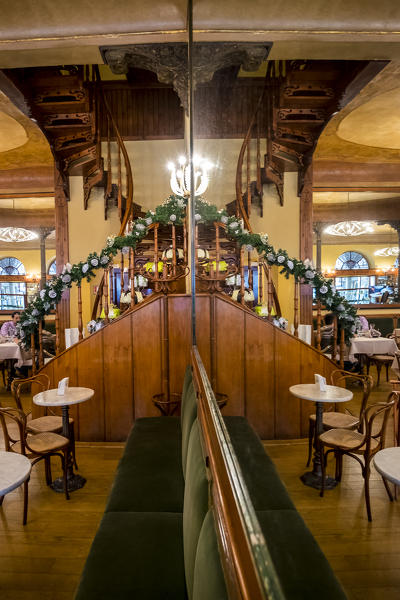 Ascoli Piceno, Marche, Central Italy, Europe. Inside the historic Caffè Meletti.