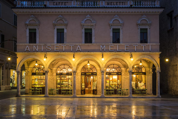 Ascoli Piceno, Marche, Central Italy, Europe. A quiet moment at Caffè Meletti.