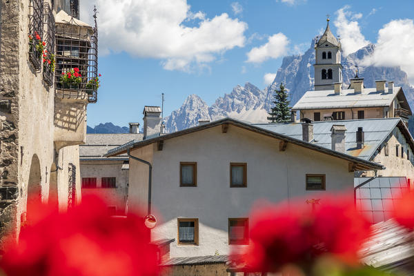 Summer view of the village of Colle Santa Lucia, Dolomites, Belluno,Veneto, Italy