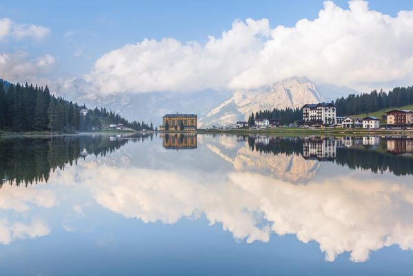 Misurina and the lake with Sorapis mountain on the background, Auronzo di Cadore, Belluno, Veneto, Italy