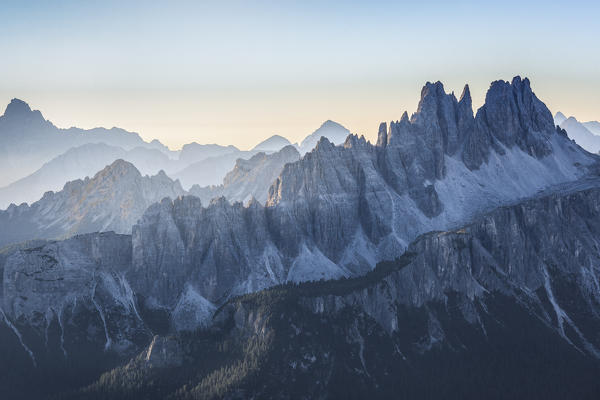 the jagged ridge of the Croda da Lago, group Pelmo Croda da Lago, Dolomites, Belluno, Italy
