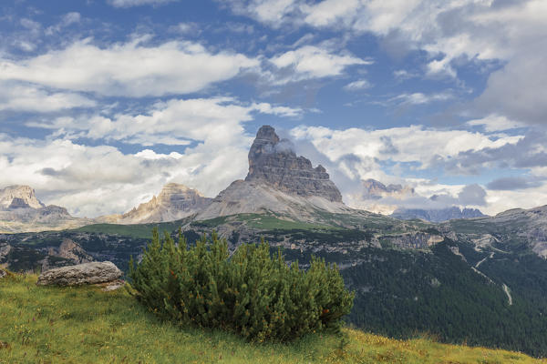 Tre Cime di Lavaredo as seen from monte Piana, Sexten Dolomites, Auronzo di Cadore, Belluno, Veneto, Italy
