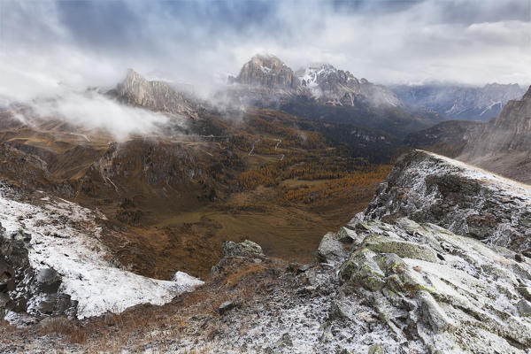 The Giau pass as seen from Giau fork, Dolomites