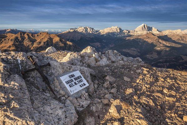 Europe, Italy, Veneto, Belluno, Agordino. 
View northwards from the summit of Sasso Bianco, San Tomaso Agordino, Dolomites