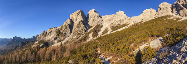 Europe, Italy, Veneto, Belluno, Agordino. 
Mount Tamer and fork Larga, Dolomites, San Sebastiano group.