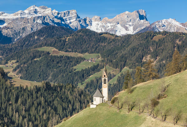 Europe, Italy, South Tyrol, St. Barbara chapel, Tolpei, La Valle, Val Badia, Dolomites