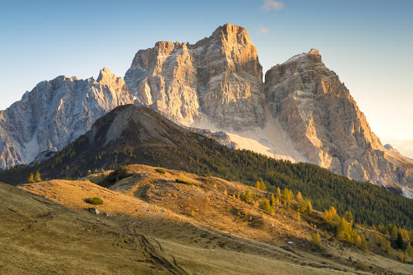 Mount Pelmo and Pelmetto as seen from Col Roan, Dolomites, Borca di Cadore, Belluno, Veneto, Italy