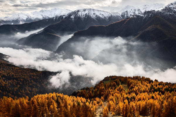 Orsiera Rocciavre Park, Chisone Valley,Turin, Piedmont, Italy. Autumn Orsiera Rocciavre Park