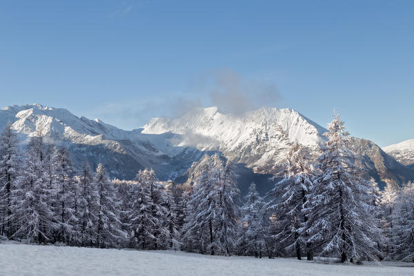 Orsiera Rocciavre Park, Chisone Valley,Turin, Piedmont, Italy. Winter Orsiera Rocciavre Park