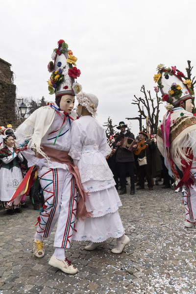 Rocca Grimalda, Alessandria, Piedmont, Italy. Traditional carnival La Lachera of Rocca Grimalda

