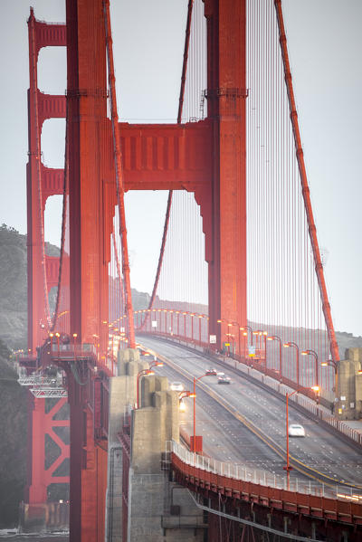 Golden Gate bridge during sunrise. Marin county, San Francisco, California, USA