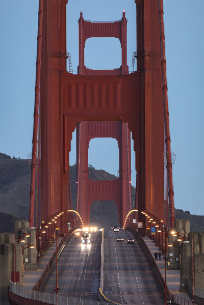 Golden Gate bridge during sunrise. Marin county, San Francisco, California, USA