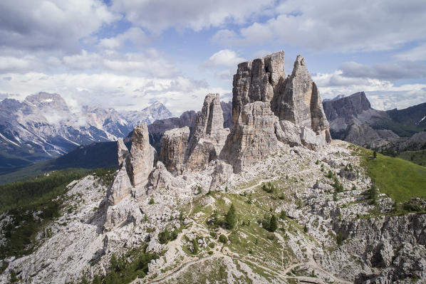 Cinque Torri natural Park, Cortina d'Ampezzo, Belluno province, Dolomites, Veneto, Italy