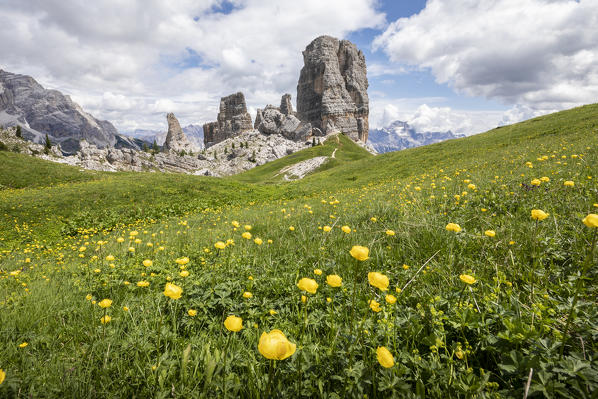Cinque Torri natural Park, Cortina d'Ampezzo, Belluno province, Dolomites, Veneto, Italy