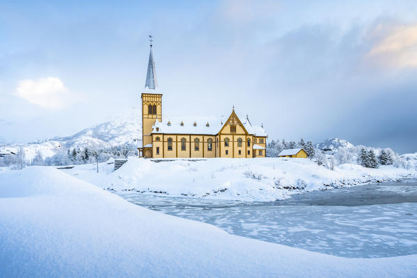 Svolvaer Lofoten church. Lofoten Islands, Nordland, Norway.