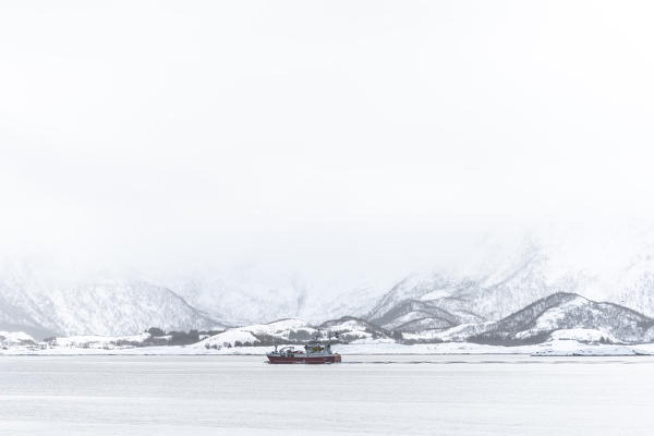 A boat in Lofoten Islands, Nordland, Norway.