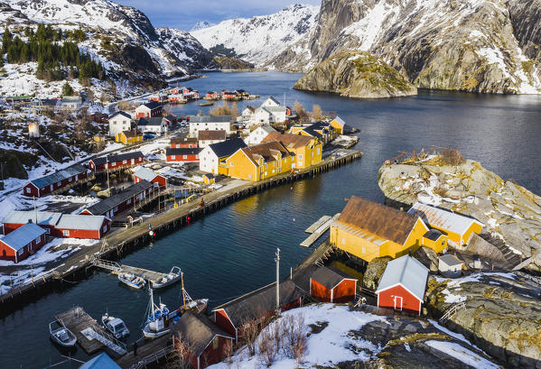 Nusfjord, Lofoten Islands, Nordland, Norway.