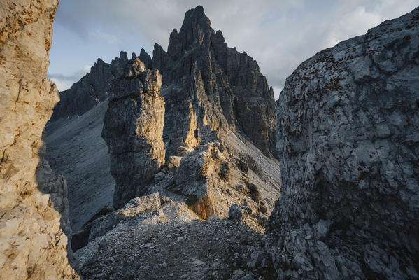 Paterno Mountain during sunset. Bolzano province, Trentino Alto Adige, Italy  