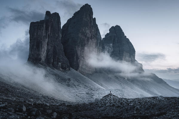 Lavaredo three peaks at evening. Bolzano province, South Tyrol, Italy.