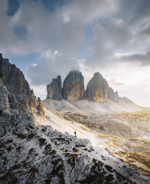 Lavaredo three peaks during sunset. Bolzano province, South tyrol, Italy