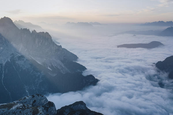 Aurina Valley under the clouds. Belluno province, Veneto, Italy.