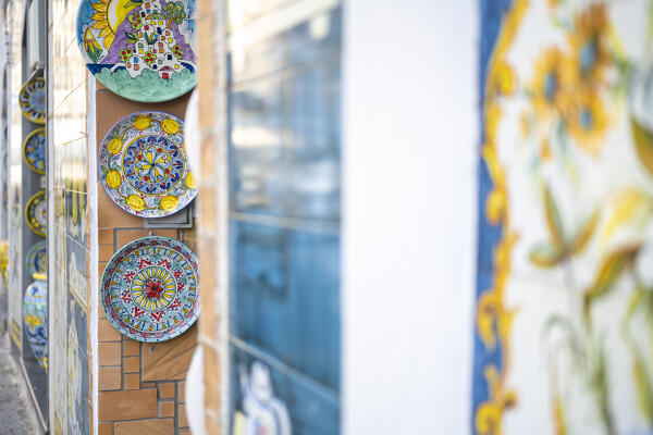 Ravello, Amalfi Coast, Campania, Italy. Details of local ceramic.